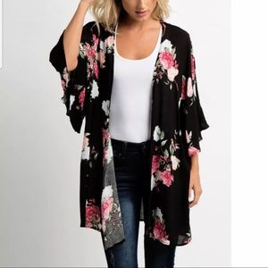 Floral Kimono Top Duster Coverup